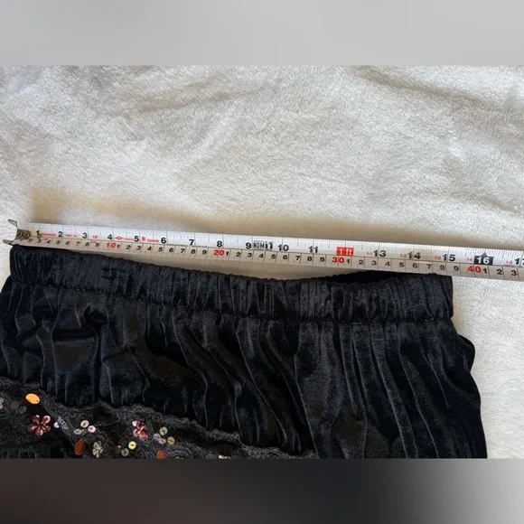 Lapis Black Velvet Lace Sequin Skirt Large Romantic Goth Y2K - Picture 8 of 8
